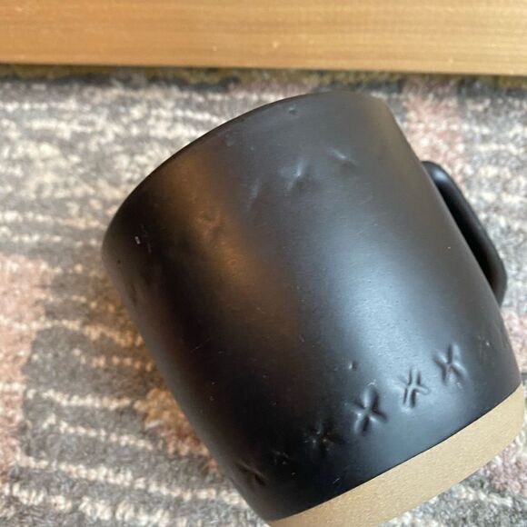 Hearth & Hand black matte X design Coffee Stoneware Mug - Picture 2 of 8
